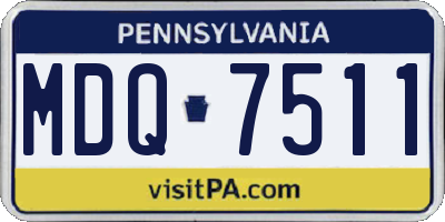 PA license plate MDQ7511