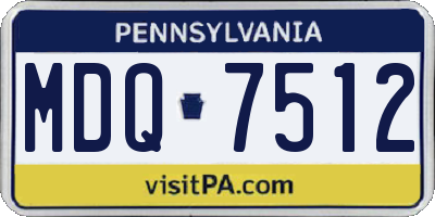PA license plate MDQ7512