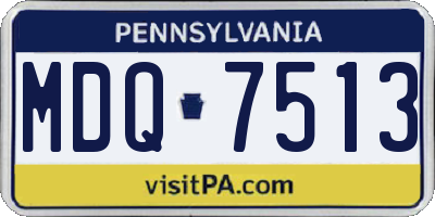 PA license plate MDQ7513