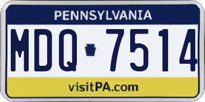 PA license plate MDQ7514