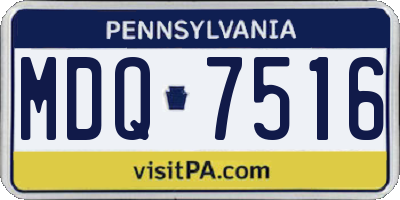 PA license plate MDQ7516