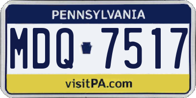 PA license plate MDQ7517
