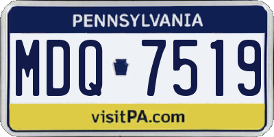 PA license plate MDQ7519