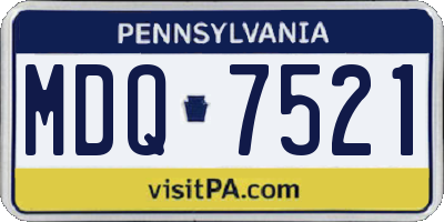 PA license plate MDQ7521