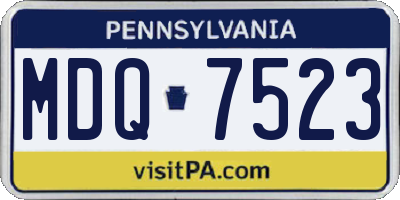 PA license plate MDQ7523