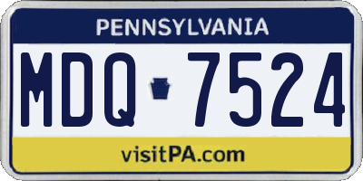 PA license plate MDQ7524