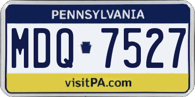 PA license plate MDQ7527