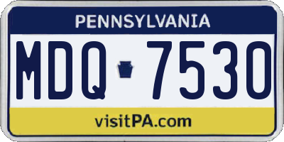 PA license plate MDQ7530