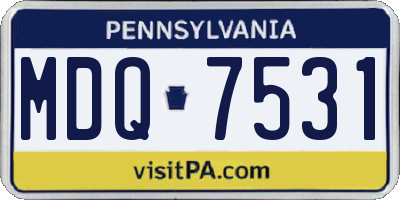 PA license plate MDQ7531