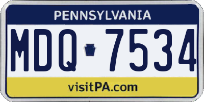 PA license plate MDQ7534