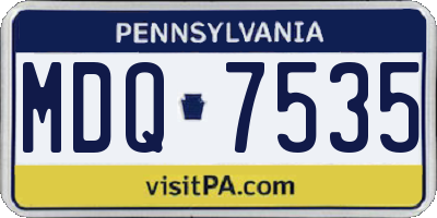 PA license plate MDQ7535