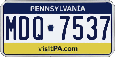 PA license plate MDQ7537