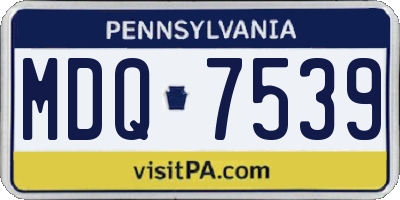 PA license plate MDQ7539