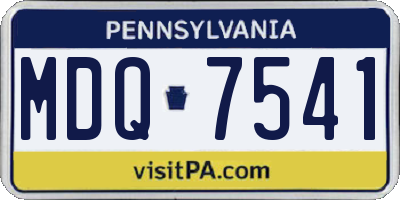 PA license plate MDQ7541