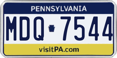PA license plate MDQ7544