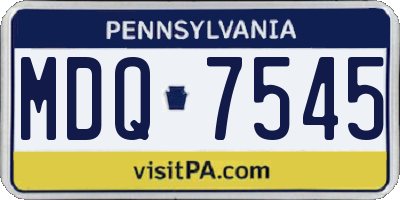 PA license plate MDQ7545