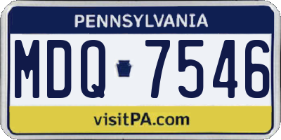 PA license plate MDQ7546