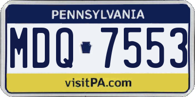 PA license plate MDQ7553
