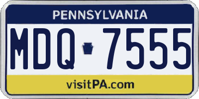PA license plate MDQ7555