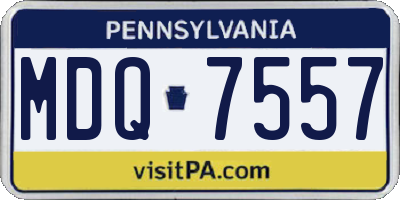PA license plate MDQ7557