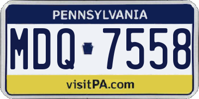 PA license plate MDQ7558