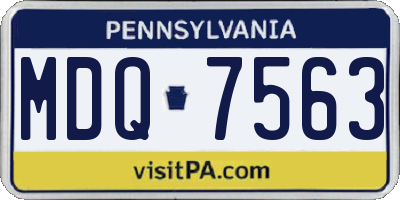 PA license plate MDQ7563