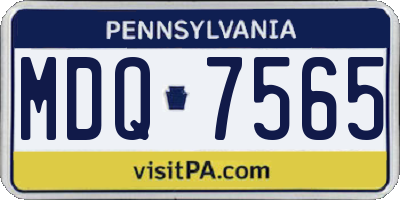 PA license plate MDQ7565