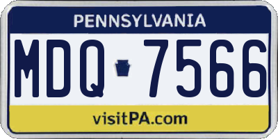 PA license plate MDQ7566