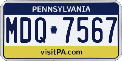 PA license plate MDQ7567
