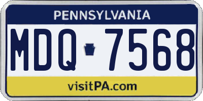 PA license plate MDQ7568