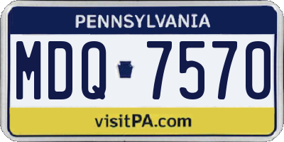PA license plate MDQ7570