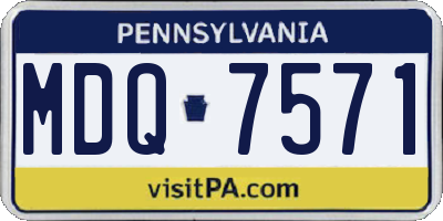 PA license plate MDQ7571