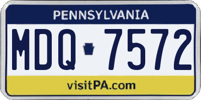 PA license plate MDQ7572
