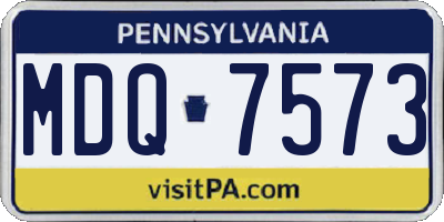 PA license plate MDQ7573