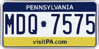 PA license plate MDQ7575