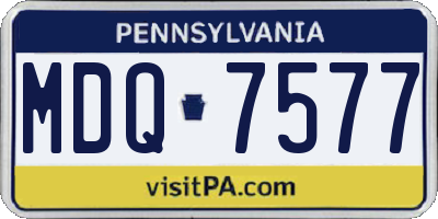 PA license plate MDQ7577