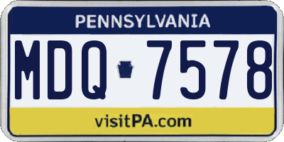 PA license plate MDQ7578