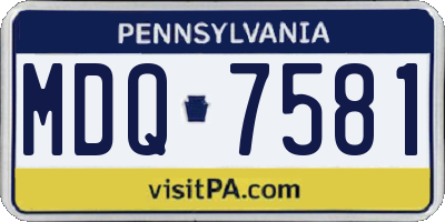 PA license plate MDQ7581