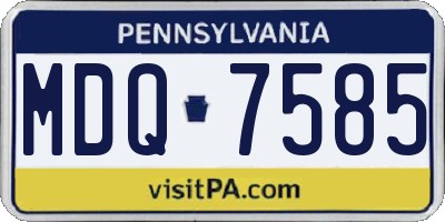 PA license plate MDQ7585