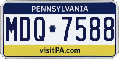 PA license plate MDQ7588