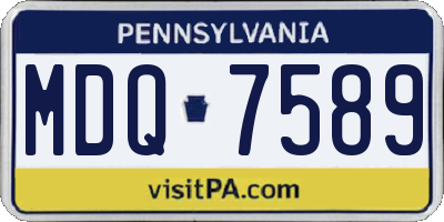 PA license plate MDQ7589