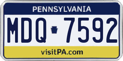 PA license plate MDQ7592