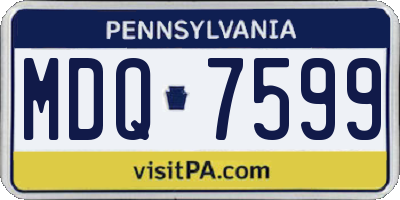 PA license plate MDQ7599