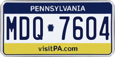 PA license plate MDQ7604