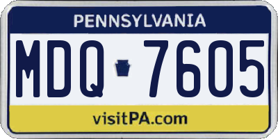 PA license plate MDQ7605