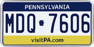 PA license plate MDQ7606