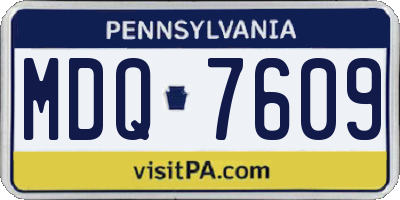 PA license plate MDQ7609