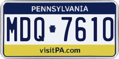 PA license plate MDQ7610