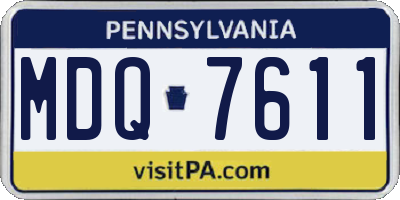 PA license plate MDQ7611