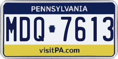 PA license plate MDQ7613